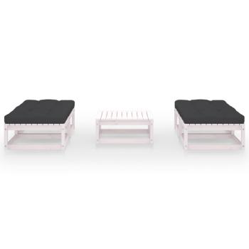 5-tlg. Garten-Lounge-Set mit Kissen Kiefer Massivholz