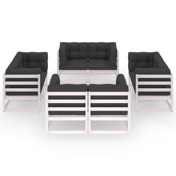 8-tlg. Garten-Lounge-Set mit Kissen Kiefer Massivholz