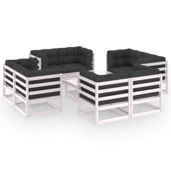 ARDEBO.de - 9-tlg. Garten-Lounge-Set mit Kissen Kiefer Massivholz