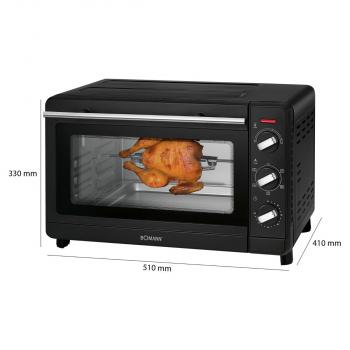 Bomann MBG 6023 CB Multi- Mini Backofen, 1500 W, 30L, 6 Stufen, Umluft, schwarz (660231)
