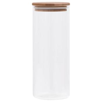Vorratsgläser mit Bambusdeckel 6 Stk. 1000 ml 