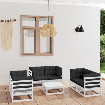 ARDEBO.de - 7-tlg. Garten-Lounge-Set mit Kissen Kiefer Massivholz