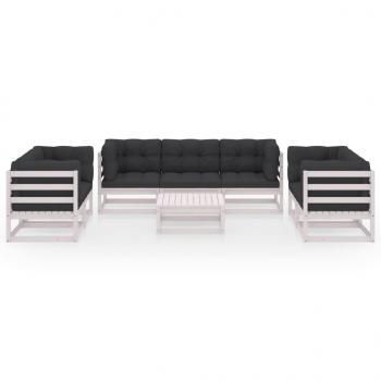 8-tlg. Garten-Lounge-Set mit Kissen Kiefer Massivholz