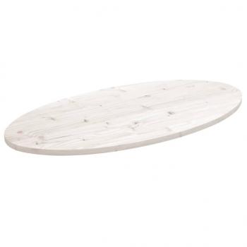 ARDEBO.de - Tischplatte Weiß 90x45x2,5 cm Massivholz Kiefer Oval
