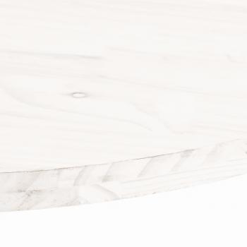 Tischplatte Weiß 90x45x2,5 cm Massivholz Kiefer Oval