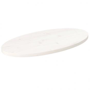 ARDEBO.de - Tischplatte Weiß 70x35x2,5 cm Massivholz Kiefer Oval