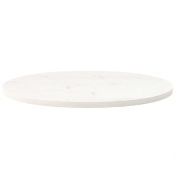 Tischplatte Weiß 70x35x2,5 cm Massivholz Kiefer Oval