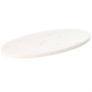 ARDEBO.de - Tischplatte Weiß 80x40x2,5 cm Massivholz Kiefer Oval