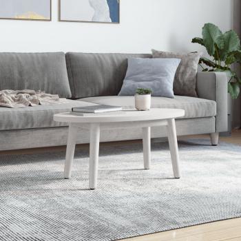 Tischplatte Weiß 80x40x2,5 cm Massivholz Kiefer Oval