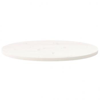 Tischplatte Weiß 80x40x2,5 cm Massivholz Kiefer Oval