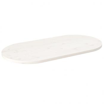 ARDEBO.de - Tischplatte Weiß 100x50x2,5 cm Massivholz Kiefer Oval