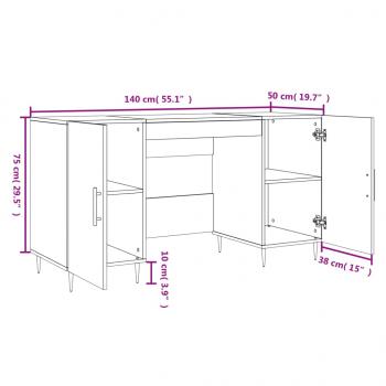 Schreibtisch Betongrau 140x50x75 cm Holzwerkstoff