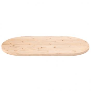Tischplatte 90x45x2,5 cm Massivholz Kiefer Oval