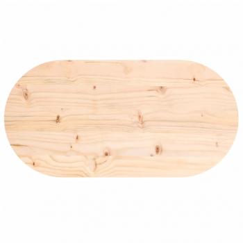 Tischplatte 80x40x2,5 cm Massivholz Kiefer Oval