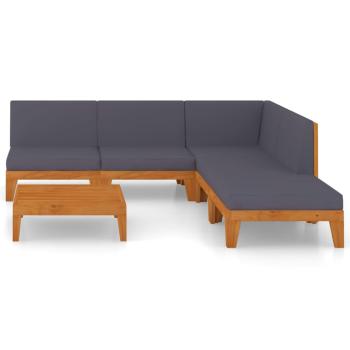 6-tlg. Garten-Lounge-Set mit Kissen Akazie Massivholz