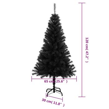 Künstlicher Weihnachtsbaum mit Ständer Schwarz 120 cm PVC