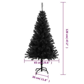 Künstlicher Weihnachtsbaum mit Ständer Schwarz 120 cm PVC