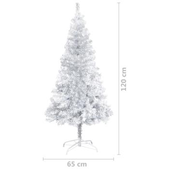 Künstlicher Weihnachtsbaum mit Ständer Silber 120 cm PET