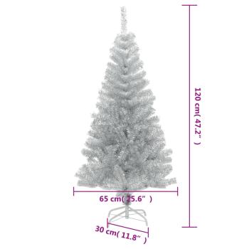 Künstlicher Weihnachtsbaum mit Ständer Silber 120 cm PET
