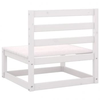 Garten-Mittelsofas 2 Stk. Weiß Kiefer Massivholz 