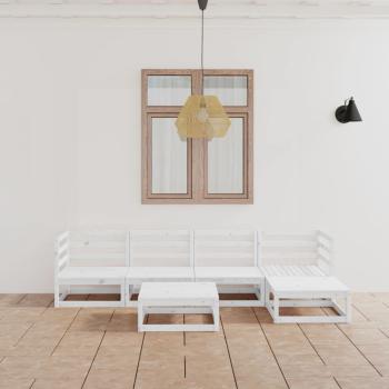 ARDEBO.de - 6-tlg. Garten-Lounge-Set Weiß Massivholz Kiefer