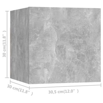 3-tlg. TV-Schrank-Set Betongrau Holzwerkstoff