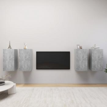 ARDEBO.de - TV-Schränke 4 Stk. Betongrau 30,5x30x60 cm Holzwerkstoff