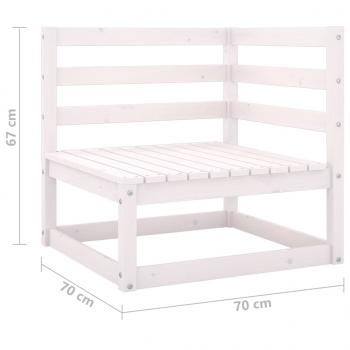 ARDEBO.de - 3-tlg. Garten-Lounge-Set Weiß Kiefer Massivholz
