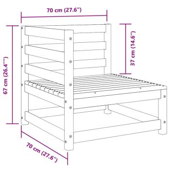 3-tlg. Garten-Lounge-Set Schwarz Massivholz Kiefer