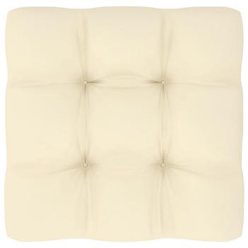 Garten-Mittelsofas mit Creme Kissen 2 Stk. Massivholz Kiefer