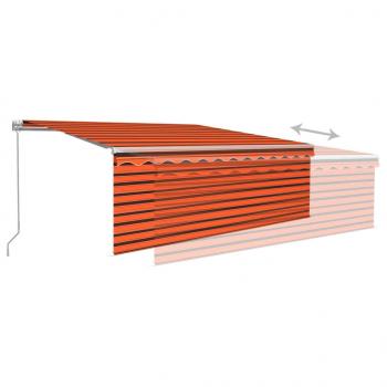 Markise Manuell Einziehbar mit Rollo 4x3 m Orange & Braun