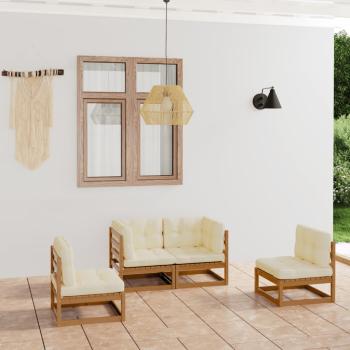 ARDEBO.de - 4-tlg. Garten-Lounge-Set mit Kissen Kiefer Massivholz