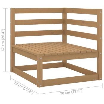 ARDEBO.de - Gartensofa 2-Sitzer mit Kissen Honigbraun Massivholz Kiefer