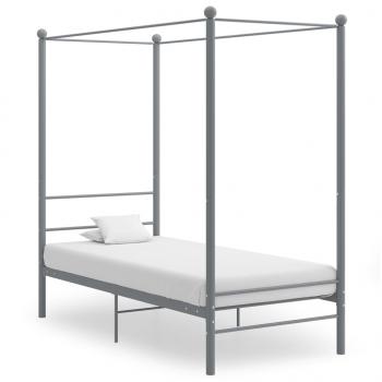 ARDEBO.de - Himmelbett Grau Metall 90x200 cm