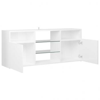 TV-Schrank mit LED-Leuchten Hochglanz-Weiß 120x30x50 cm