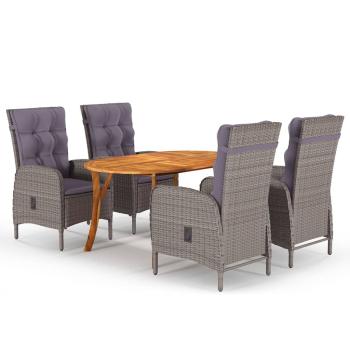 ARDEBO.de - 5-tlg. Garten-Essgruppe Grau