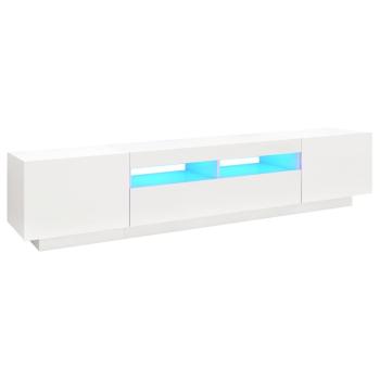 TV-Schrank mit LED-Leuchten Weiß 200x35x40 cm
