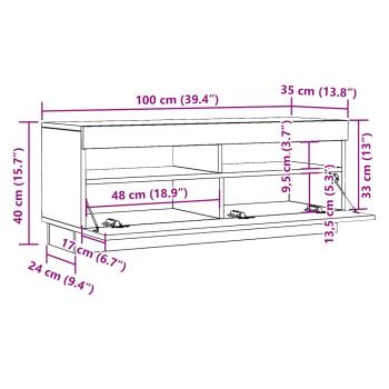 TV-Schrank mit LED-Leuchten Weiß 200x35x40 cm