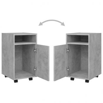 Beistellschrank mit Rollen Betongrau 33x38x60 cm Holzwerkstoff