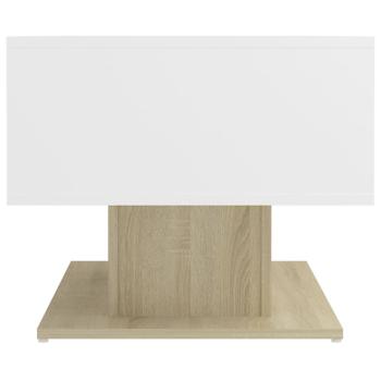 Couchtisch Weiß und Sonoma-Eiche 103,5x50x44,5 cm Holzwerkstoff