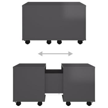 ARDEBO.de - Couchtisch Hochglanz-Grau 60x60x38 cm Holzwerkstoff