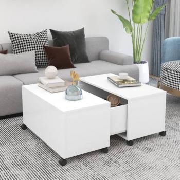 ARDEBO.de - Couchtisch Weiß 75x75x38 cm Holzwerkstoff