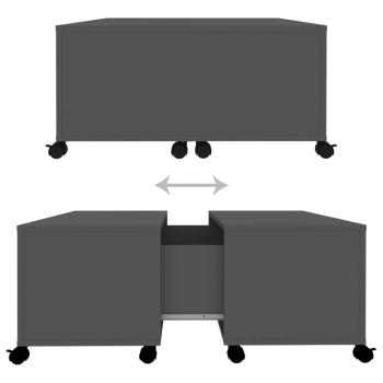 ARDEBO.de - Couchtisch Grau 75x75x38 cm Holzwerkstoff