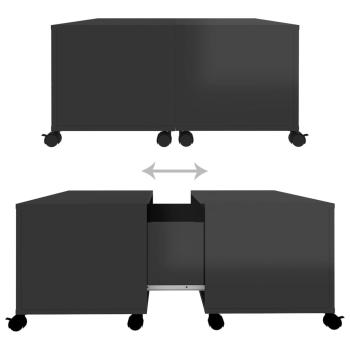 Couchtisch Hochglanz-Schwarz 75x75x38 cm Holzwerkstoff