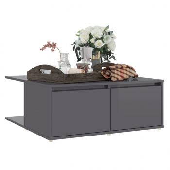 Couchtisch Hochglanz-Grau 80x80x31 cm Holzwerkstoff