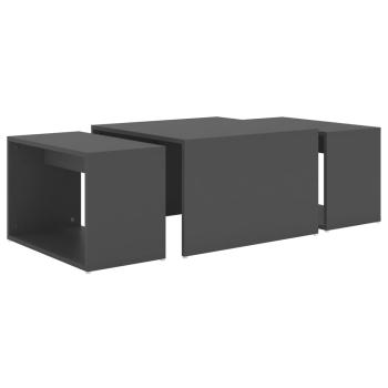 3-tlg. Satztisch-Set Grau 60x60x38 cm Holzwerkstoff