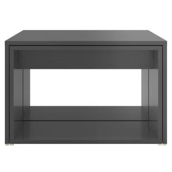 ARDEBO.de - 3-tlg. Satztisch-Set Hochglanz-Grau 60x60x38 cm