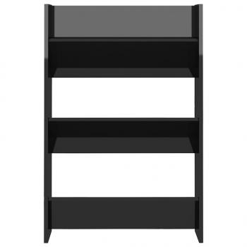 Wand-Schuhschrank Hochglanz-Schwarz 60x18x90 cm Holzwerkstoff