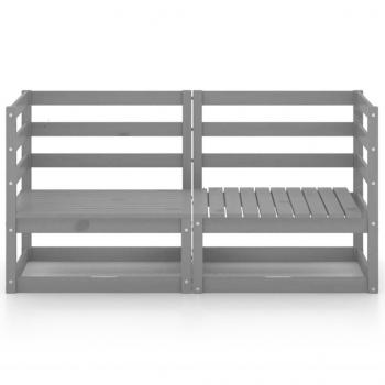 Gartensofa 2-Sitzer Grau Massivholz Kiefer