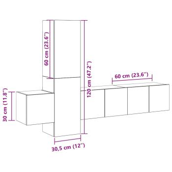 5-tlg. TV-Schrank-Set Weiß Holzwerkstoff